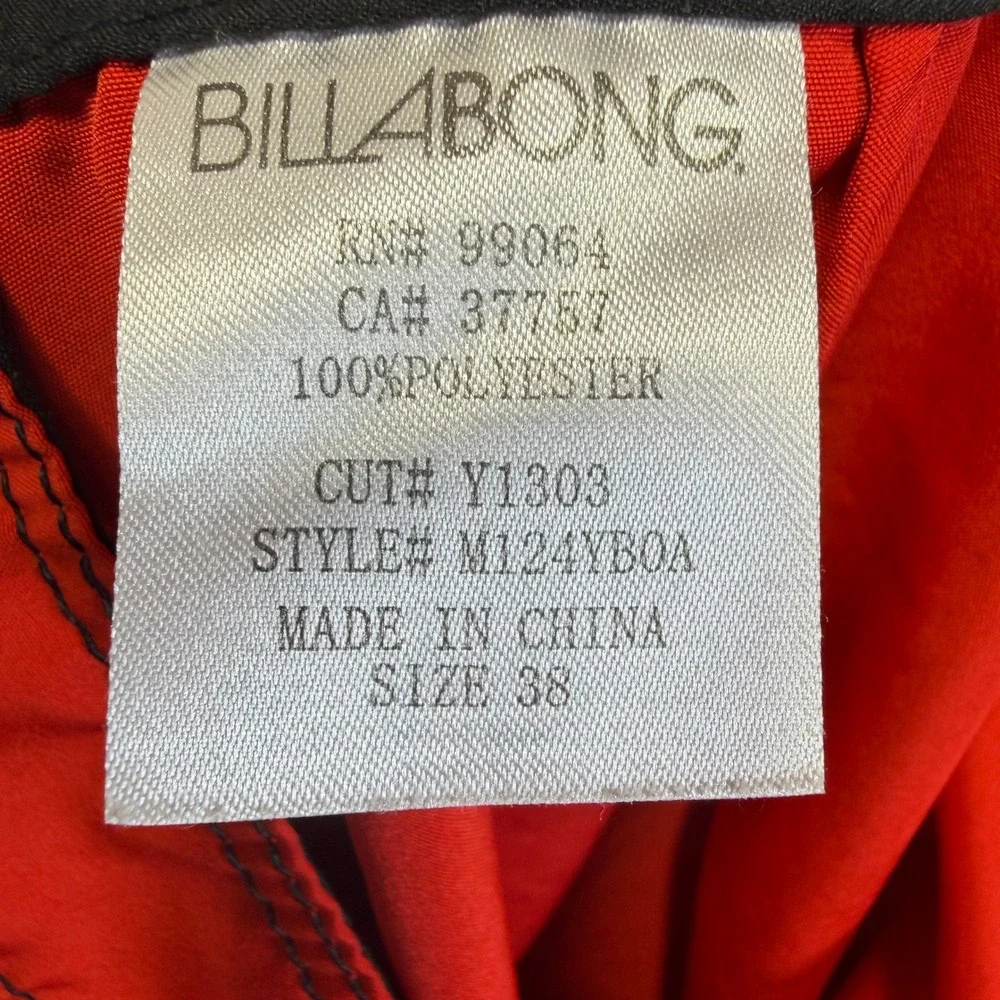 Billabong Mens Orange Board Shorts Size 38 Cargo Pocket Swim Trunks M124YBOA